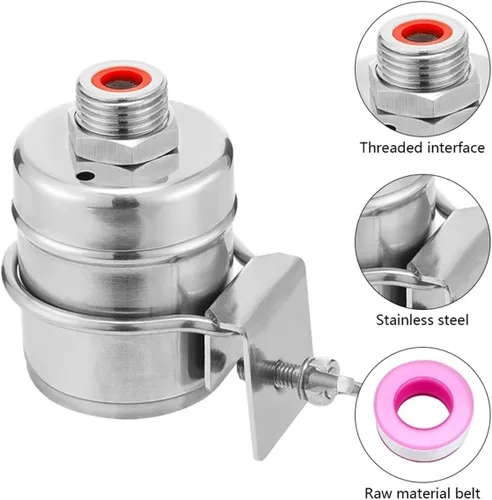 Miniatura 5 de 304 Stainless Steel Float Valve Fully Automatic 1/2 Inch Filling Bump Water Inlet Floating Ball For Tanks(Max Range 35MM)