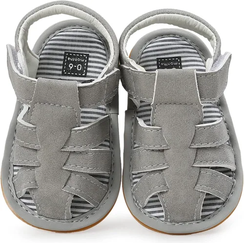 Miniatura 9 de Sandalias para bebé niña niño, suela antideslizante suave de primera calidad, sandalias de bebé para bebé, zapatos de playa casuales de verano