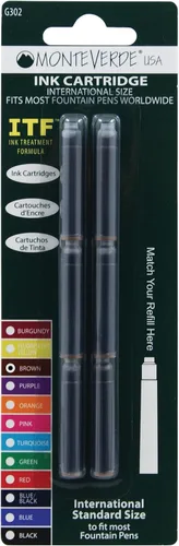 Miniatura 3 de Monteverde Cartucho de tinta estándar, negro, paquete de 12 (G303BK)