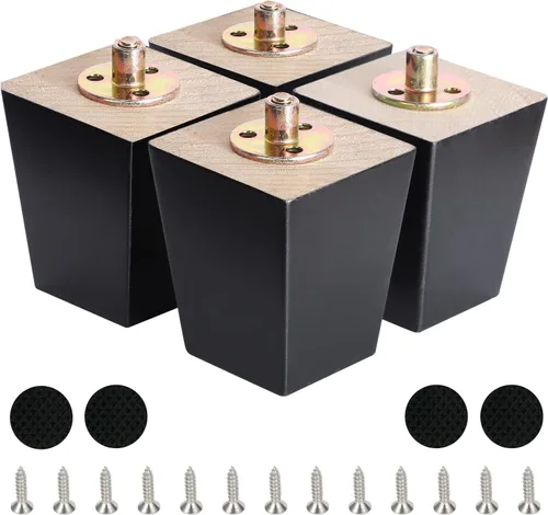 Juego de 4 patas de madera para muebles de 3 pulgadas, patas de madera para sofá, sofá, patas de repuesto modernas de mediados de siglo para mesita