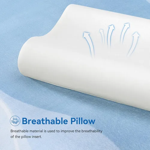 Miniatura 7 de AM AEROMAX Almohada de espuma viscoelástica de contorno de viaje, almohada cervical para aliviar el dolor de cuello, almohadas ortopédicas