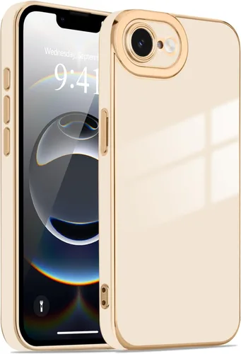 Miniatura 174 de Lafunda Diseñada para iPhone 13 Pro, fundas lujosas con chapado lindo para mujeres y niñas, elegante borde dorado, a prueba de golpes, TPU con funda