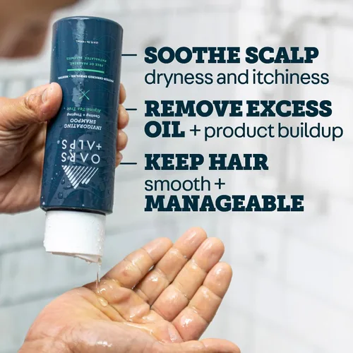 Miniatura 3 de Oars + Alps Champú para cabello sin sulfato para hombres y mujeres, champú para cabello infundido con hamamelis y aceite de árbol de té, nutritivo e