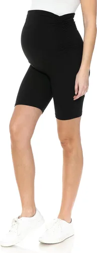 Miniatura 4 de Leggings Depot Pantalones cortos de maternidad con cintura lateral fruncida para mujer, pantalones cortos sobre el vientre