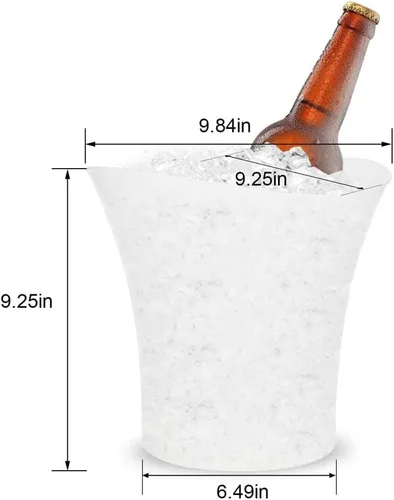 Miniatura 6 de Ochine Cubo de hielo LED para fiesta de vino, 5 L, gran capacidad, 7 cubos de hielo que cambian de color, impermeable, champán, retro, vino, bebida