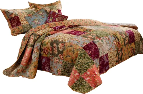 Benjara Kamet - Juego de edredón de 5 piezas de tela tamaño Queen con estampados florales, multicolor