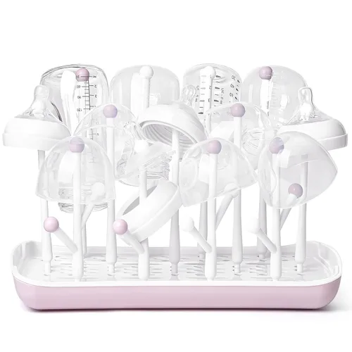 Miniatura 10 de Estante de Secado de Biberones con Bandeja, Termichy Soporte Secador de Biberones de Alta Capacidad para Biberones, Tetinas, Tazas, Piezas de Bomba