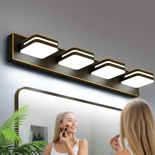 Miniatura 14 de Torondo Lámparas LED de tocador de baño con rotación de 360°, luces acrílicas para baño, modernos accesorios de iluminación de pared sobre espejo