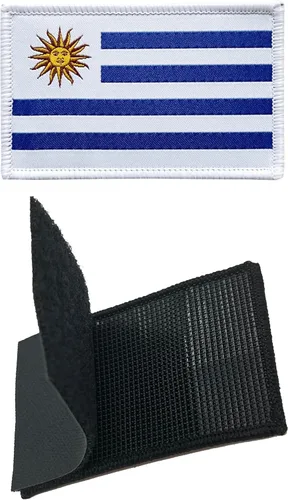 Miniatura 3 de 3 parches de bandera uruguaya de Uruguay de 2 x 3 pulgadas, lazo de gancho bordado táctico para brazaletes de bandera de país para mochila
