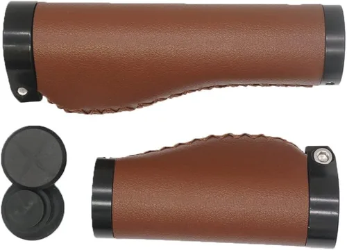 Miniatura 4 de Agarres para mango de bicicleta de 135/3.740 in, agarres largos/cortos, antideslizantes, de microfibra, de PVC, ergonómicos, cosidos a mano, casual