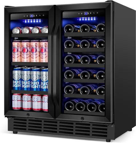 Miniatura 12 de Refrigerador de bebidas para 128 latas, 3.2 pies cúbicos con puerta de vidrio para bebidas, cerveza, soda, vino, pequeño refrigerador de cerveza