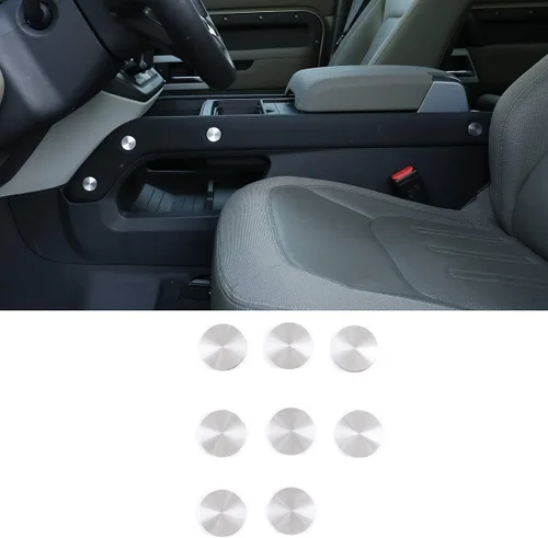 Miniatura 6 de Cubierta protectora decorativa con tornillo lateral de consola central de automóvil de aleación de aluminio para Land Rover Defender 110 2020-2021