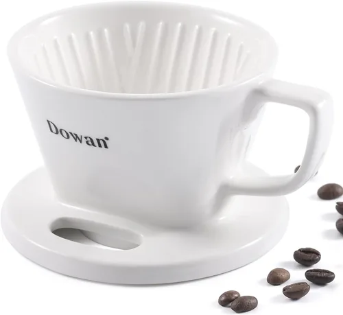 Miniatura 8 de DOWAN Cafetera de Vertido, Goteo de Café de Vertido No Eléctrico, Cafetera Manual, Porcelana para Tazas Individuales, Accesorios de Preparación