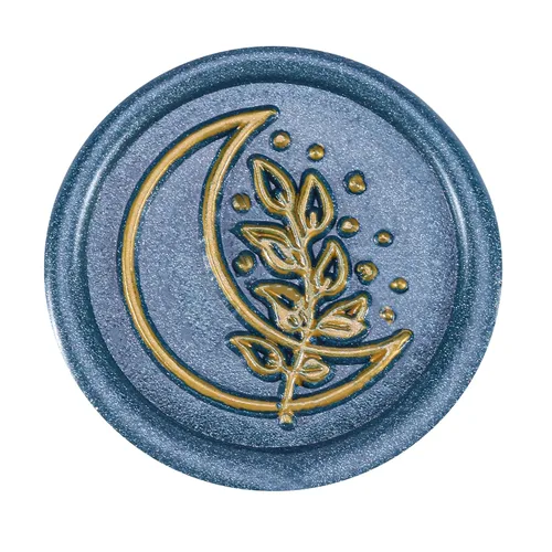 Miniatura 2 de Yoption Sello de sello de cera de hoja con luna, sello botánico vintage para invitaciones de boda, sobres de embalaje de regalo