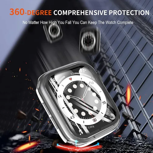 Miniatura 5 de LK - Paquete de 2 carcasas para pantalla de vidrio templado, compatibles con Apple Watch SE Serie 6, Serie 5, Serie 4 de 1.57 pulgadas (40 mm), N.º
