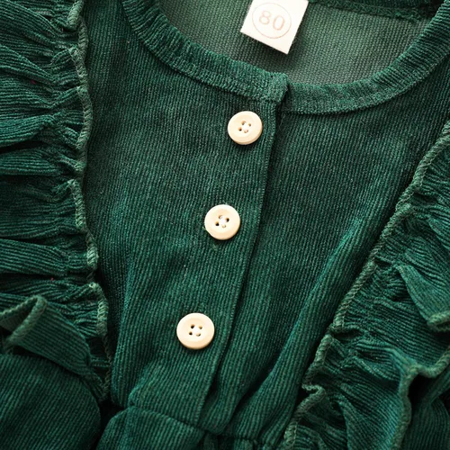 Miniatura 4 de Karuedoo Kids Toddler Baby Girl Corduroy Ruffle Long Sleeve Dress Princess Party Dress Fall Winter Skirt Outfit
