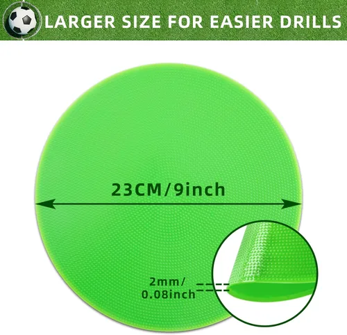 Miniatura 2 de Marcadores de puntos de 9/10 pulgadas, marcadores de goma antideslizantes de agilidad, conos de campo plano para gimnasio/fútbol PE, marcadores