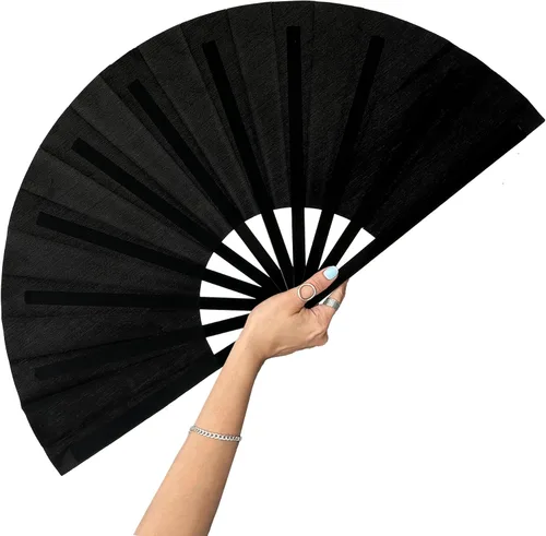 Ventilador grande de 13 pulgadas para baile de línea, abanicos de mano para mujer, plegables, botas en el suelo, portátil para exteriores, boda,