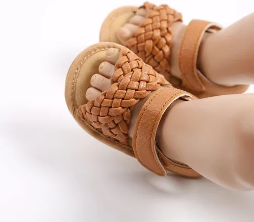Miniatura 2 de TIMATEGO Sandalias para bebés y niñas, antideslizantes, suela suave, con correa en T, sandalias de vestir para cuna, zapatos de vestir para bebés