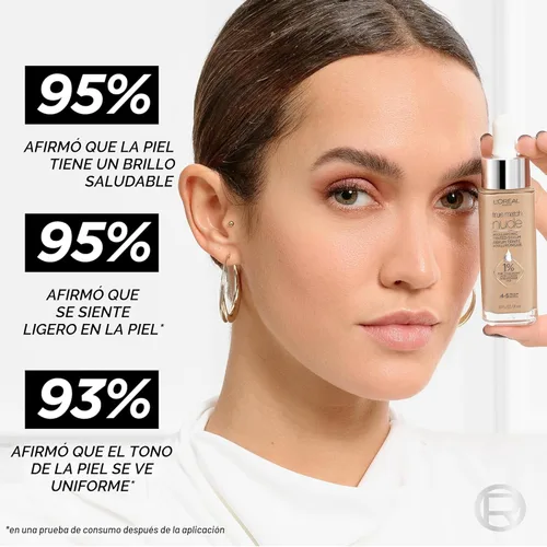 Miniatura 6 de L'Oreal Paris True Match Nude Hyaluronic Tinted Serum Foundation con 1% de ácido hialurónico, mediano 4-5, 1 onza líquida Medium 36-38