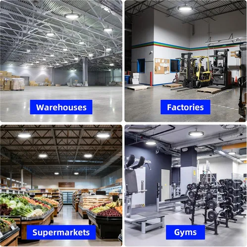 Miniatura 9 de hykolity Luz LED de alta bahía de 200 W, 5000 K UFO LED de alta bahía con enchufe estadounidense [equivalente a 600 W MH/HPS] 100-277 V, 26,000 lm