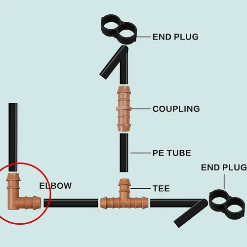 Miniatura 4 de Paquete de 21 conectores universales de púas para riego por goteo de 1/2 pulgada