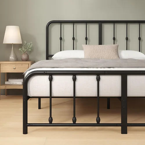 Miniatura 4 de Zinus Leonardo - Marco de cama de plataforma de metal, cabecero y estribo estilo victoriano, base de cama resistente, amplio espacio debajo
