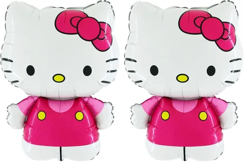 Miniatura 2 de Toyland® 30" Globo de papel de aluminio rosa con Hello Kitty vestida