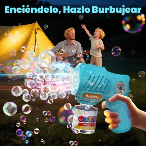 Miniatura 3 de EagleStone Juguetes para niños y niñas de 3+ años, paquete de 2 pistolas de burbujas con solución de burbujas, juguete al aire libre para niños