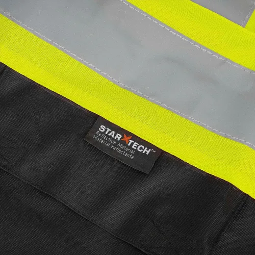 Miniatura 8 de Pioneer Chaleco de seguridad para hombre – Hi Vis reflectante neón sólido, 8 bolsillos, cremallera, ajustable para construcción, tráfico, trabajo