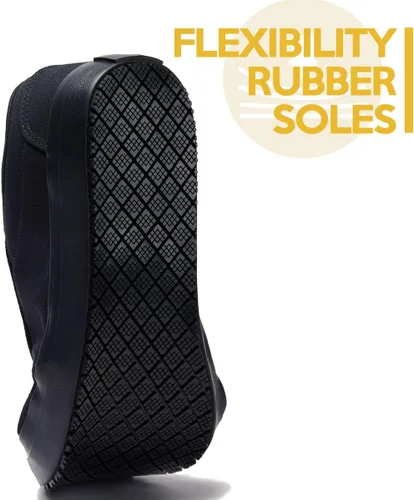 Miniatura 7 de Zapatos de trabajo antideslizantes para hombres y mujeres, unisex, color negro, casual, resistentes a las manchas y al aceite, tenis de servidor
