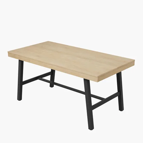 Miniatura 13 de GarveeHome Mesa de comedor industrial para 2-4 personas, mesa de cocina grande de 55.11 pulgadas de largo con marco de metal resistente, encimera