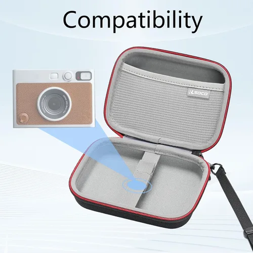 Miniatura 3 de RLSOCO Funda de transporte para cámara instantánea Fujifilm Instax Mini EVO, soporta Instax Mini Evo, hojas de película instantánea, cable de carga