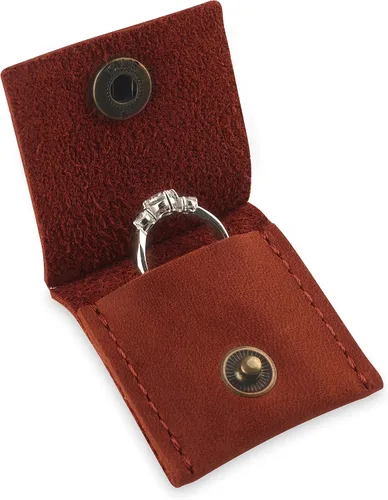 Miniatura 2 de Soporte de cuero para llavero, funda de viaje para anillo de boda, soporte para anillo de compromiso, bolsa para anillos, soporte para anillos