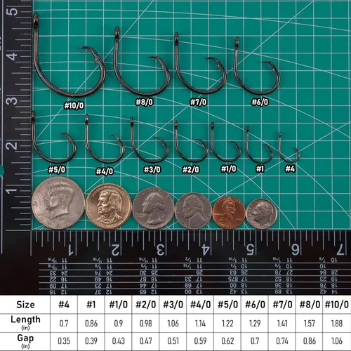 Miniatura 2 de Dr.Fish Paquete de 30 ganchos circulares 3 veces fuertes en línea para agua salada y agua dulce, anzuelos de pesca sin compensación para Striper