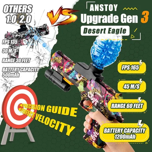 Miniatura 3 de Anstoy Gel Ball Blaster - Lanzador de bolas de gel ecológico, divertido juguete para el aire libre, para niños y niñas a partir de 12 años