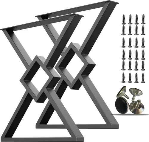 Miniatura 10 de Patas de metal para mesa, muebles industriales negros, juego de 2 patas de mesa de comedor