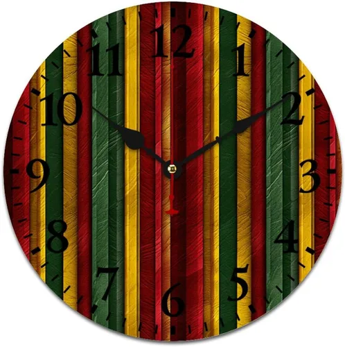 Miniatura 13 de Reloj de 16 pulgadas Central Persia Dusty Blue Tan Reloj colgante de madera de cuarzo de calidad sin tictac Número arábigo Pintura al óleo abstracta