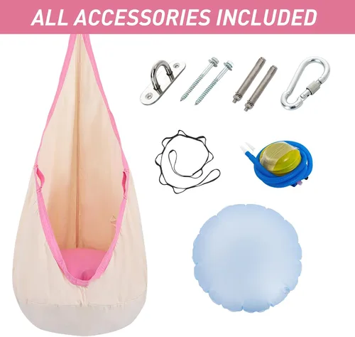 Miniatura 6 de YAERSI Silla de hamaca infantil de algodón con cojín inflable de PVC