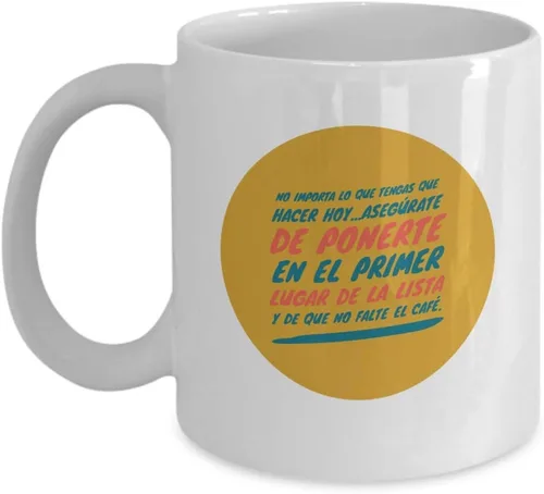 Miniatura 4 de Taza de Cafe Primer Vaso, taza de téa Mate Copa divertidas, tazas personalizadas, taza de café inspiradoras, taza con mensajes positivos., 11onza
