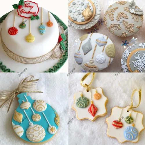 Miniatura 3 de Moldes para hornear adornos de Navidad, moldes de silicona para fondant, herramientas de decoración de pasteles festivos, pasta de goma, decoración