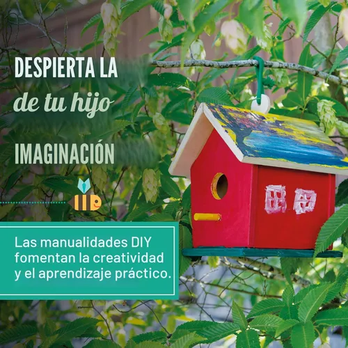 Miniatura 5 de Toysmith - Beetle & Bee - Build A Bird Bungalow - Juego de manualidades de bricolaje para niños, para exteriores, 6 x 4 x 6 pulgadas, herramientas