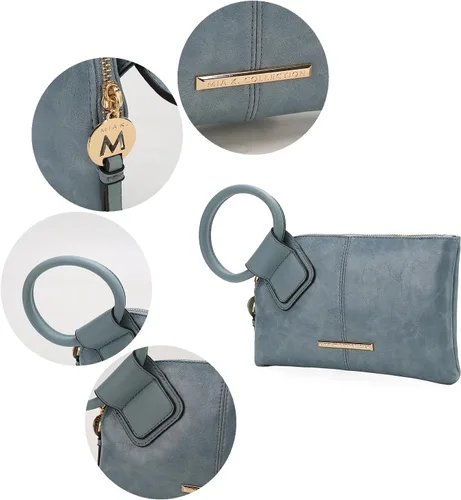 Miniatura 7 de MKF Collection Mia K - Cartera de mano para mujer, bolso pequeño negro con asa circular