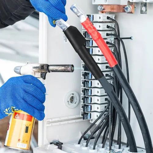 Miniatura 4 de Cinta termocontraíble de 2 pulgadas, rollo eléctrico, cinta retráctil negra, tubo termocontraíble eléctrico que se activa al calentar se derrite