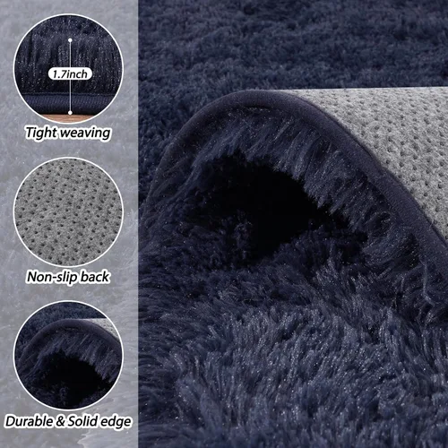 Miniatura 30 de Alfombras de área de 8x10 para sala de estar, alfombra shaggy grande ultra suave y esponjosa para dormitorio, alfombras de felpa mullida Blanco crema