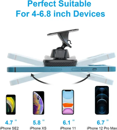 Miniatura 7 de APPS2Car Soporte magnético para teléfono para automóvil, soporte magnético para tablero de instrumentos, rotación de 360° con fuerte adhesivo VHB