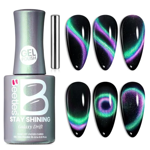 Miniatura 61 de Beetles - Esmalte de uñas de gel verde luminoso que brilla en la oscuridad, esmalte de uñas de gel que se absorbe con lámpara LED UV, arte de uñas