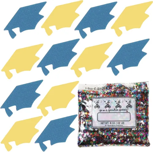 Miniatura 126 de Confetti Grad Cap Negro, Azul Marino Combo - 2 bolsas de media onza (1 oz)