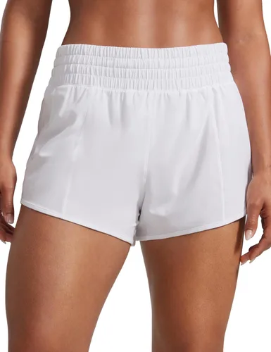 Miniatura 92 de CRZ YOGA Pantalones cortos de correr de cintura alta para mujer de 2.5 pulgadas, forro de malla de secado rápido para entrenamiento deportivo