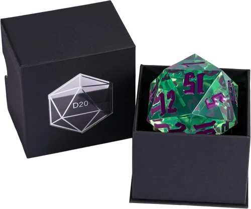 Miniatura 3 de 55mm dados de 20 lados DND, dados gigantes D20 D&D poliédricos grandes D20 con caja de regalo de dados para Dungeons and Dragons, juegos de mesa RPG